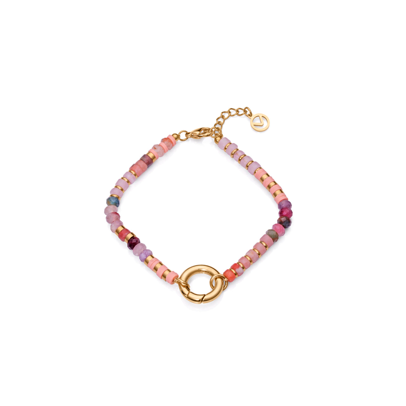 Pulsera Viceroy Chic Acero Dorado Piedras De Colores 14048P01012