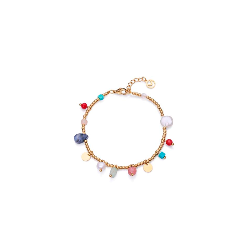 Pulsera Viceroy Acero Baño Oro Piedras Multicolor 14050P01012