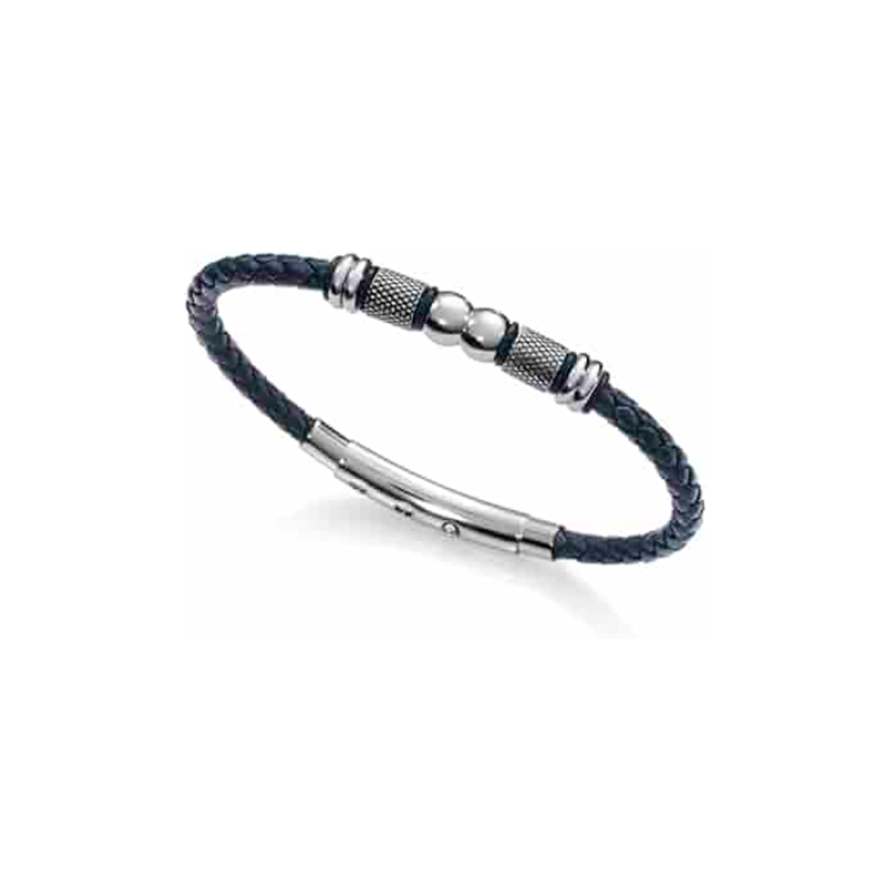Pulsera Viceroy Magnum Acero Y Piel Trenzada Azul 15081P01013