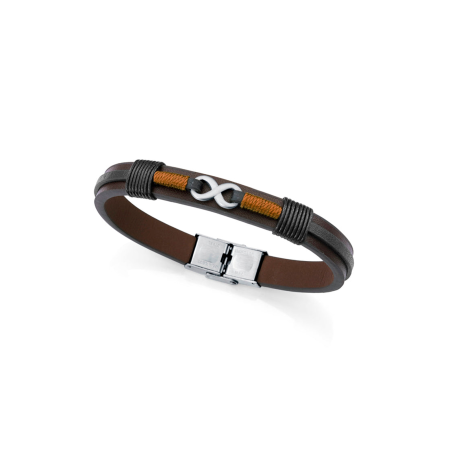 Pulsera Viceroy Acero Y Piel Negra Y Marrón 75380P01011