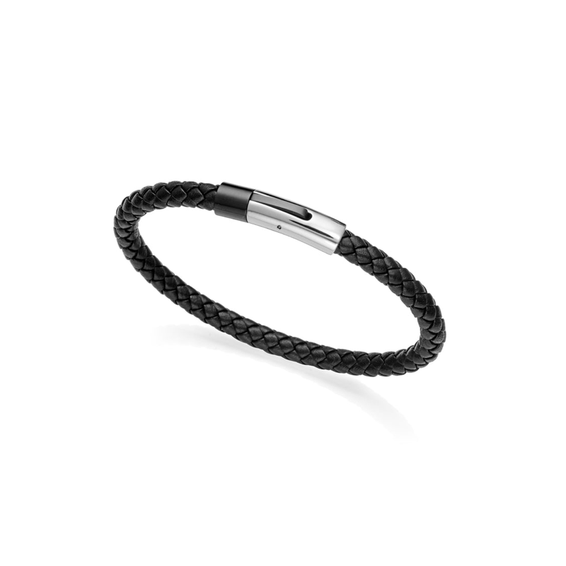 Pulsera Viceroy Piel Negra Tranzada 75347P01010