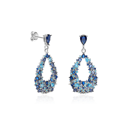 Pendientes Plata primera ley y circonitas "Deluse"
