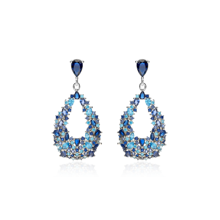 Pendientes Plata primera ley y circonitas "Deluse"