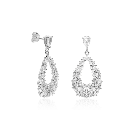Pendientes Plata primera ley y circonitas "Deluse"