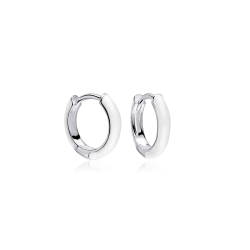 Aros Plata primera ley y esmalte blanco "Suchim"