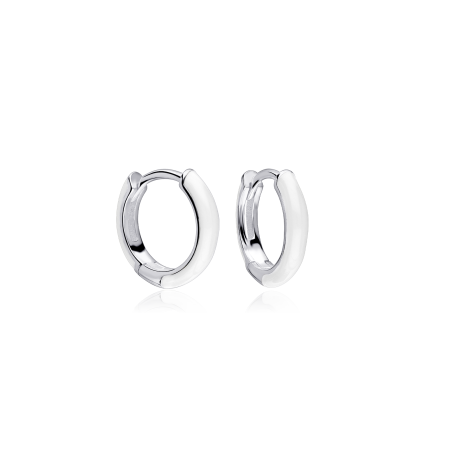 Aros Plata primera ley y esmalte blanco "Suchim"