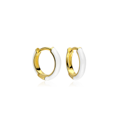 Aros Plata baño y esmalte blanco "Suchim"