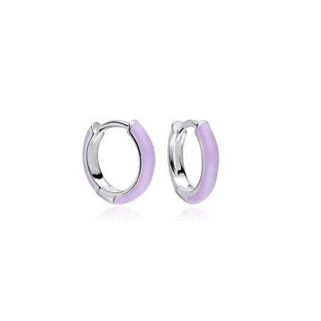 Aros Plata primera ley y esmalte violeta "Suchim"