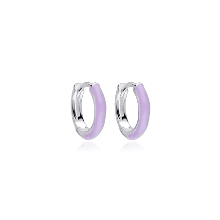 Aros Plata primera ley y esmalte violeta "Suchim"