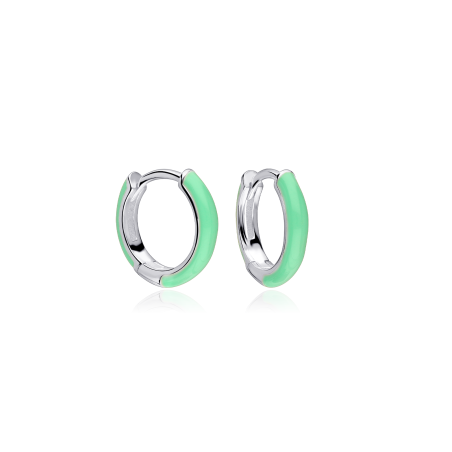 Aros Plata primera ley y esmalte verde "Suchim"