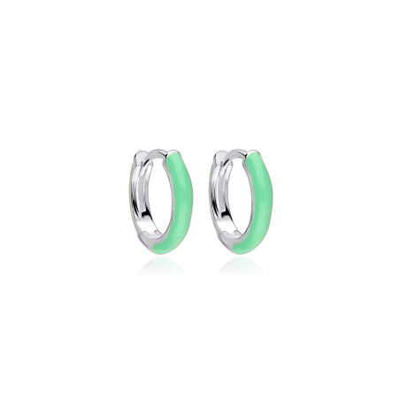 Aros Plata primera ley y esmalte verde "Suchim"