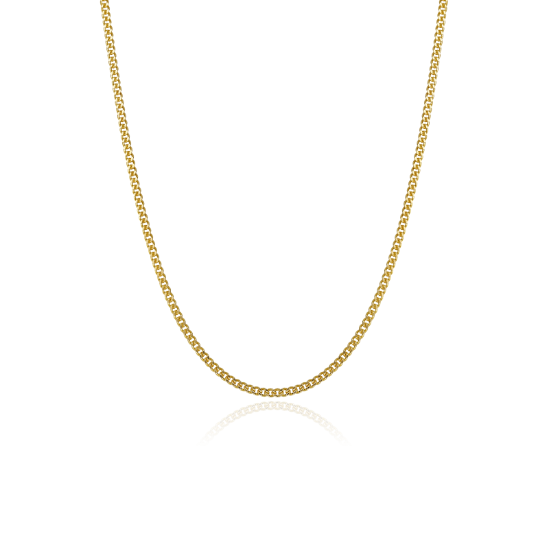 CADENA "CHÍA" ESLABÓN BARBADO 40 CM ORO 18K