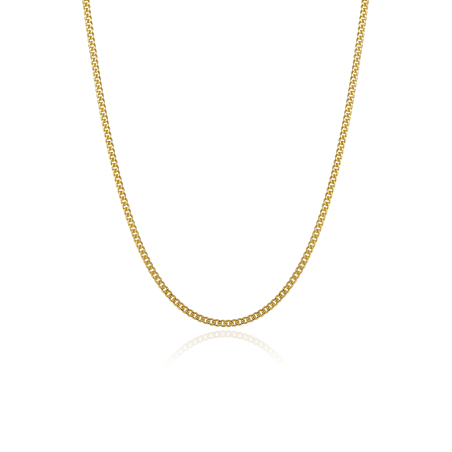 CADENA "CHÍA" ESLABÓN BARBADO 40 CM ORO 18K