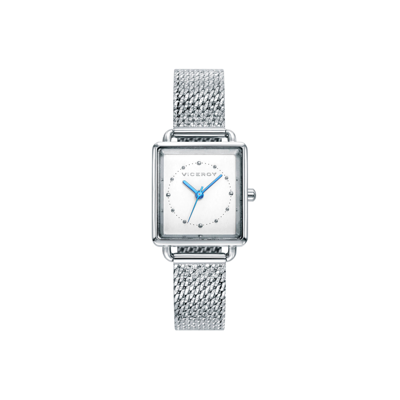 Reloj Viceroy Kiss Acero Cuadrado Y Malla Milanesa 401100-07