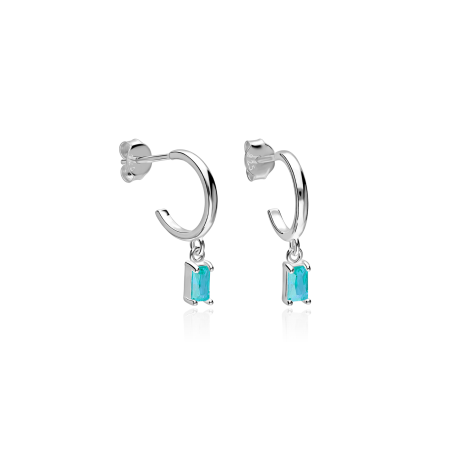 Aros Plata primera ley y circonitas azules "Gelatto"