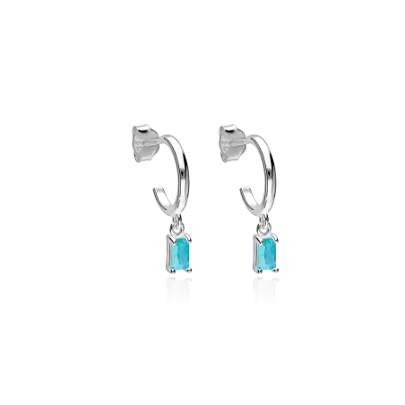 Aros Plata primera ley y circonitas azules "Gelatto"