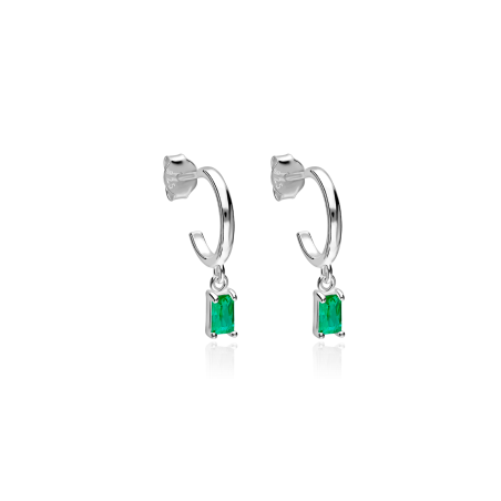 Aros Plata primera ley y circonitas verdes "Gelatto"