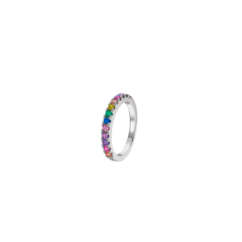 Anillo Lotus Silver Pure Essential Circonitas De Colores LP1993-3/11