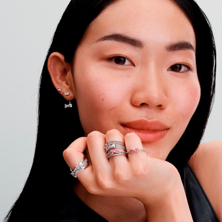 Anillo Pandora Lazo Rosa Brillante 193510C01