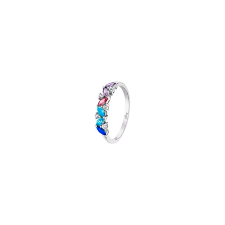 Anillo Lotus Silver It Girl Circonitas De Colores LP3540-3/114