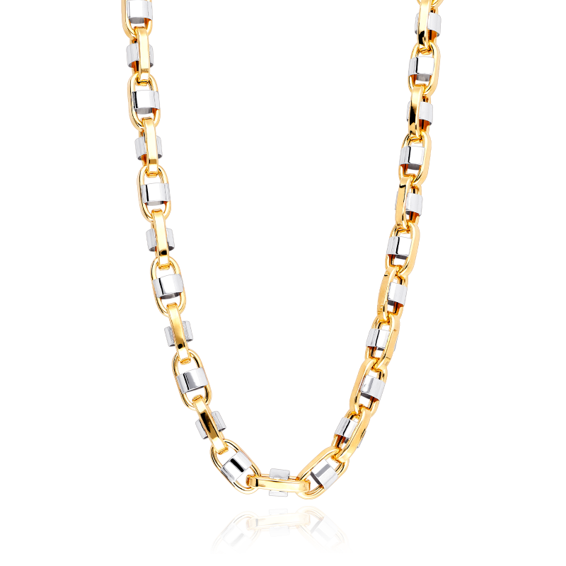 CADENA "FAITH" BICOLOR ORO 18K 60 cm