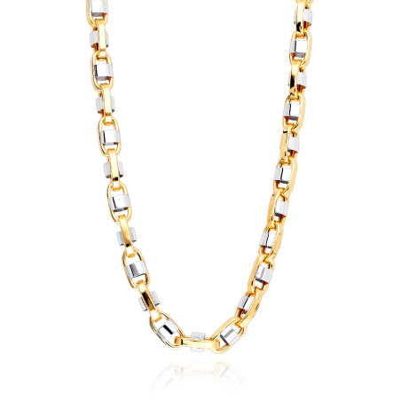 CADENA "FAITH" BICOLOR ORO 18K 60 cm