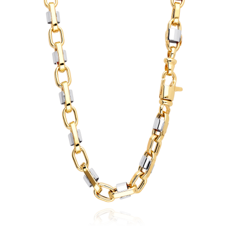 CADENA "FAITH" BICOLOR ORO 18K 60 cm