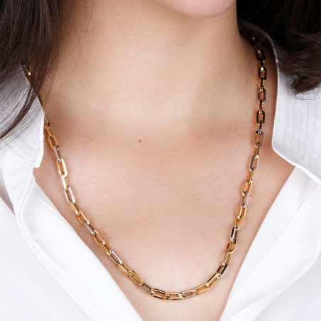 CADENA "ALESSANDRO" ORO BICOLOR 18K