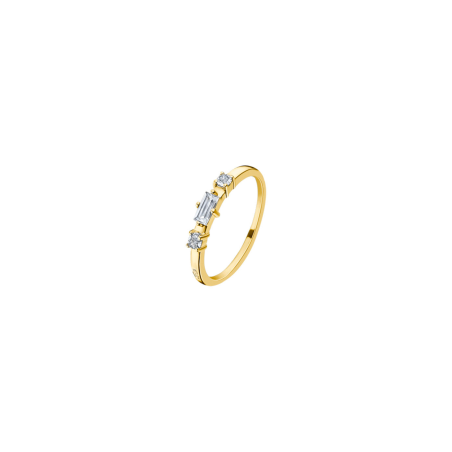 Anillo Lotus Silver Plata Baño Oro Y Circonitas LP2007-3/318