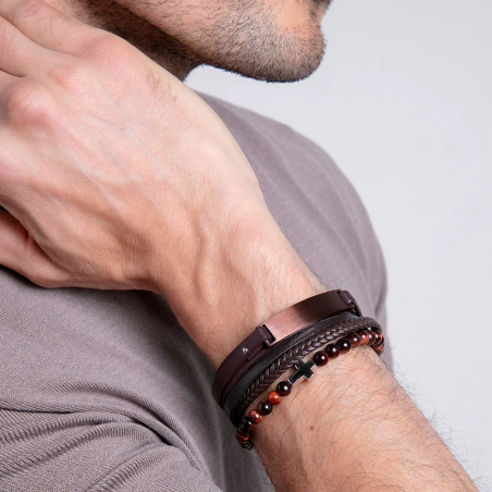 Pulsera Viceroy acero y piel 14124P01011