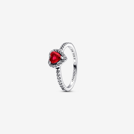 Anillo Pandora Corazón Nivelado Rojo Brillante 198421C02