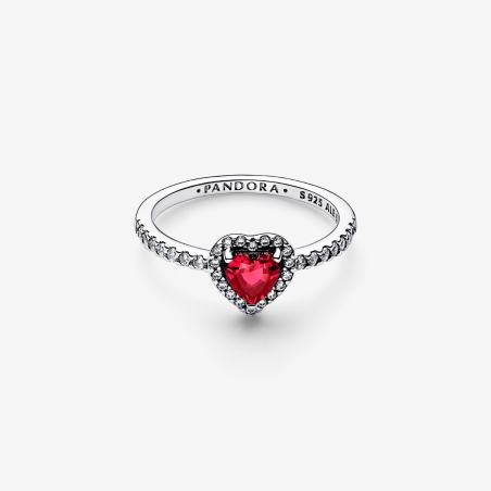 Anillo Pandora Corazón Nivelado Rojo Brillante 198421C02