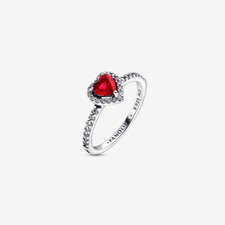 Anillo Pandora Corazón Nivelado Rojo Brillante 198421C02