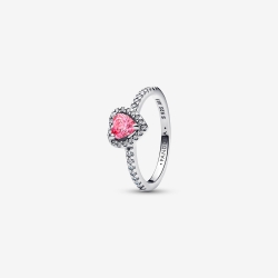 Anillo Pandora Corazón Rosa Elevado 198421C03