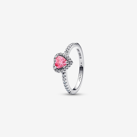 Anillo Pandora Corazón Rosa Elevado 198421C03