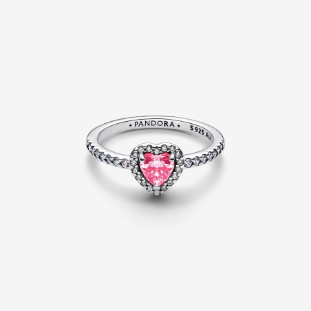 Anillo Pandora Corazón Rosa Elevado 198421C03