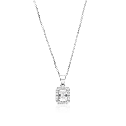 Gargantilla plata y circonitas blanca "Austen"