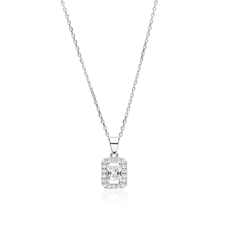 Gargantilla plata y circonitas blanca "Austen"
