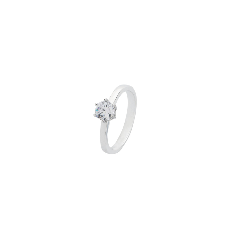 Anillo Itemporality Plata Y Circonita Central  SRN-101-091