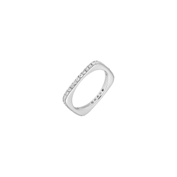 Anillo Itemporality Plata Y Circonitas Cuadrado SRN-101-122-10