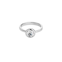 Anillo Itemporality Plata Y Circonita Engastada En Bisel SRN-101-082