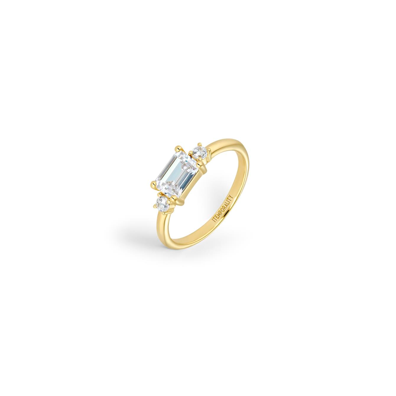 Anillo Itemporality Plata Baño Oro Y Circonitas SRN-201-127-16