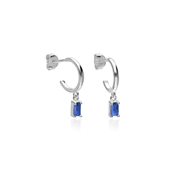 Aros Plata primera ley y circonita azul "Gelatto"