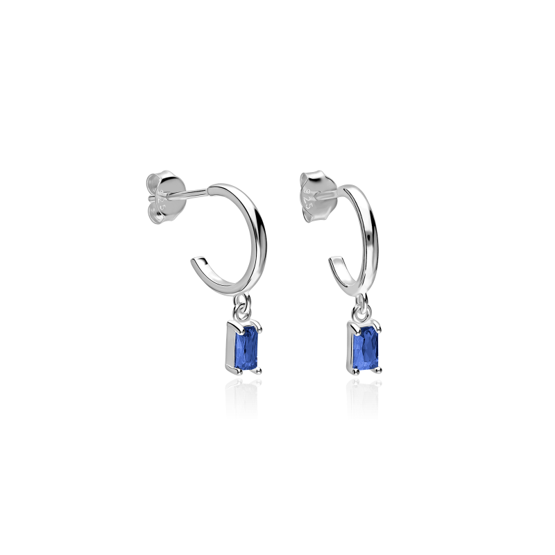 Aros Plata primera ley y circonita azul "Gelatto"