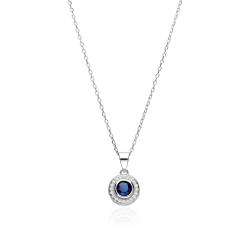 Gargantilla plata y circonitas azul "Allende"
