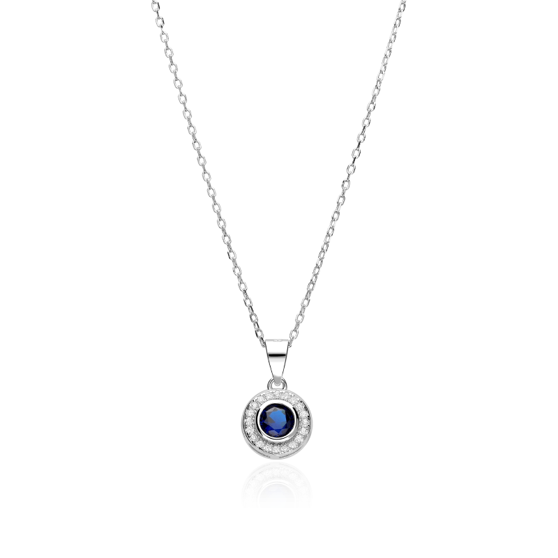 Gargantilla plata y circonitas azul "Allende"