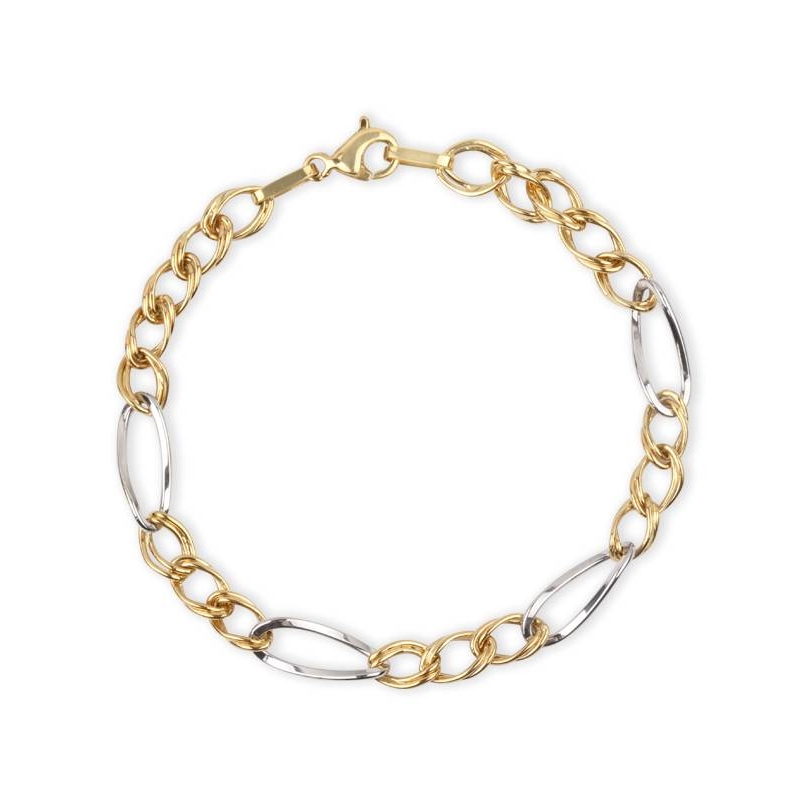 Pulsera eslabones Oro Bicolor 18K