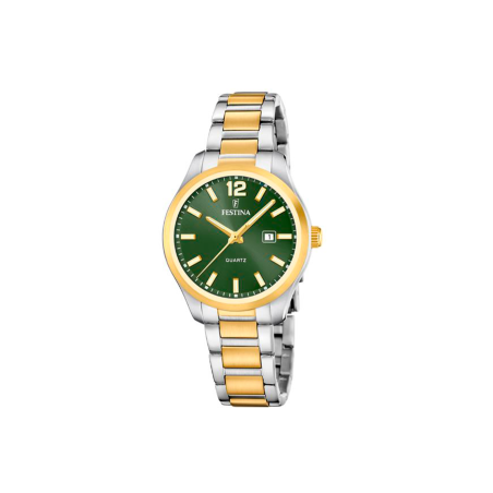 Reloj Festina  Acero Bicolor Esfera Verde F20739/4