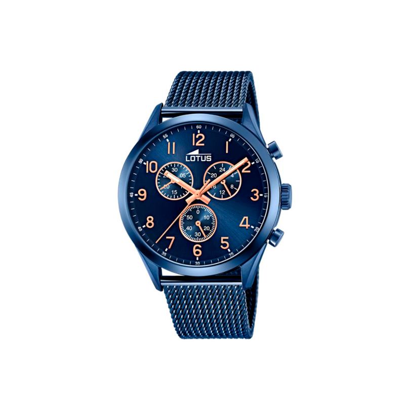 Reloj Lotus Minimalist Acero Malla Milanesa Esfera Azul 18638/1