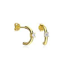 Pendientes Plata primera ley y circonita blanca "Maily"